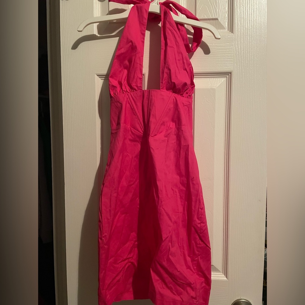 Pink dress with corset detail